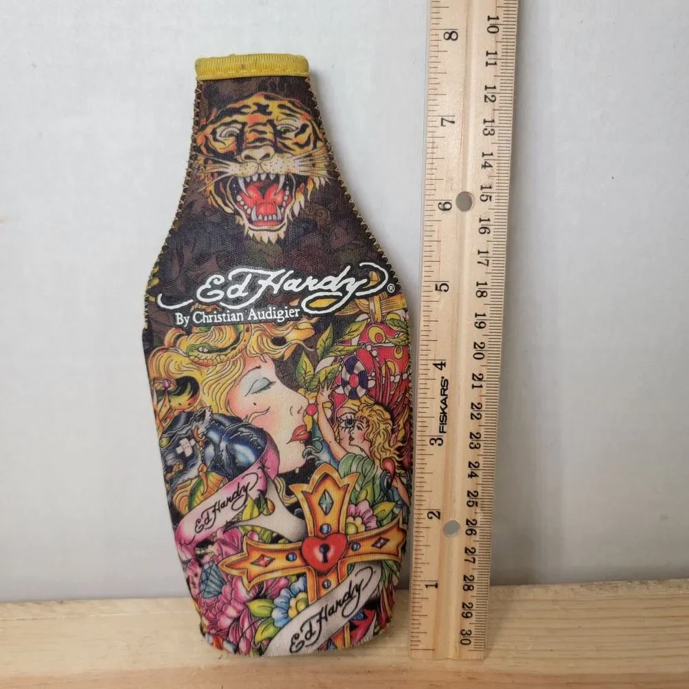 Ed Hardy Tall Bottle Zip Koozie